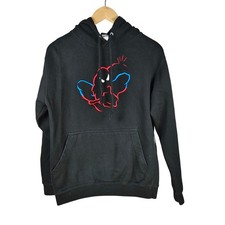 Mens Black Spider-Man Universal Studios Graphic Hoodie READ