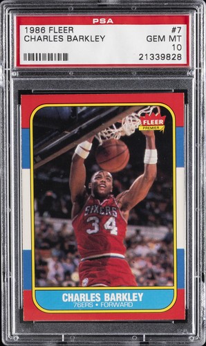 1986 FLEER #7 CHARLES BARKLEY ROOKIE RC PSA 10