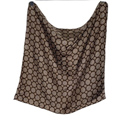 Kelly 1 Scarf Womens OS Brown Geometric Concentric Circle Italy Vintage