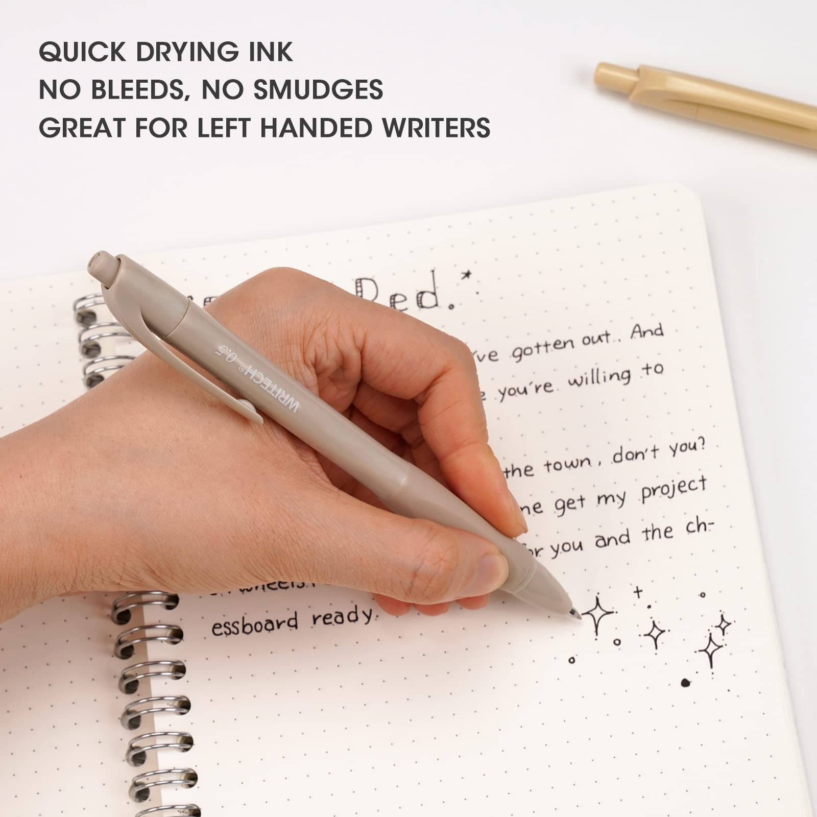 WRITECH Fine Point Gel Pens: Aesthetic Morandi Barrel Soft Grip with 0.5mm