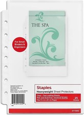 5-1/2" x 8-1/2" Sheet Protectors Clear Page Protectors Binders 25-Pack
