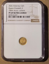 2026 GOLD ASCENSION COIN NGC PF-69 PF69 QUEEN ELIZABETH 100TH ANV BIRTH 5 POUND