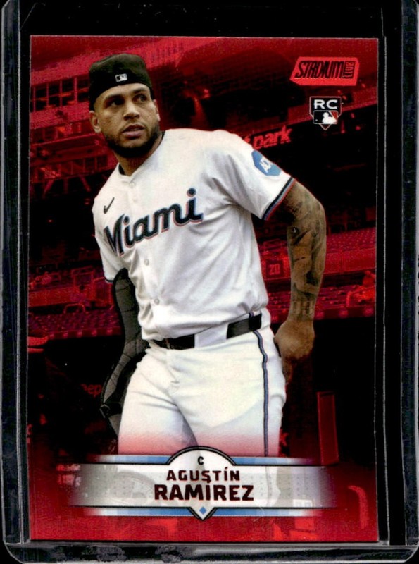 2025 Topps Stadium Club Agustin Ramirez RC Red Foil Rookie #108 Marlins
