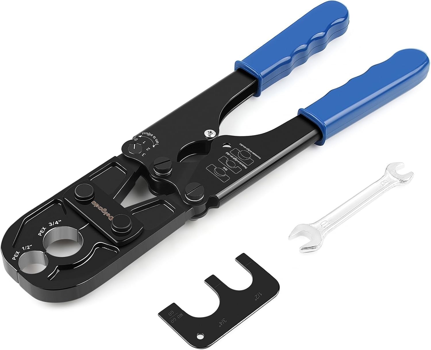 PEX Crimping Tool 1/2" & 3/4" Combo PEX Crimper Kit Crimping Copper Rings W/