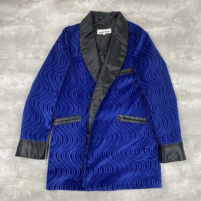 vintage 90s NINE DEEP CLOTHING jacket coat Mens S crushed velvet