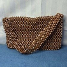 Vintage Wooden Beaded Shoulder Bag