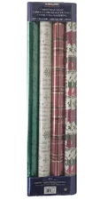 Kirkland 4 Roll Christmas Gift Wrap 180 sq ft: Poinsettia/Green/Merry Christmas/