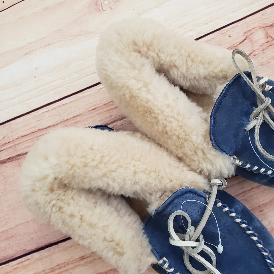 UGG туфли женщин размер 4M/5B синий овчины мокасины тапочки флис с подкладкой шерпа - Изображение 3 из 4