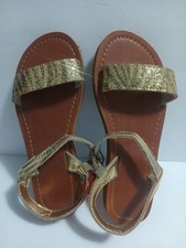 Women Open Toes One Band Ankle Strap Summer Flat Sandals US Medium Size 2/3