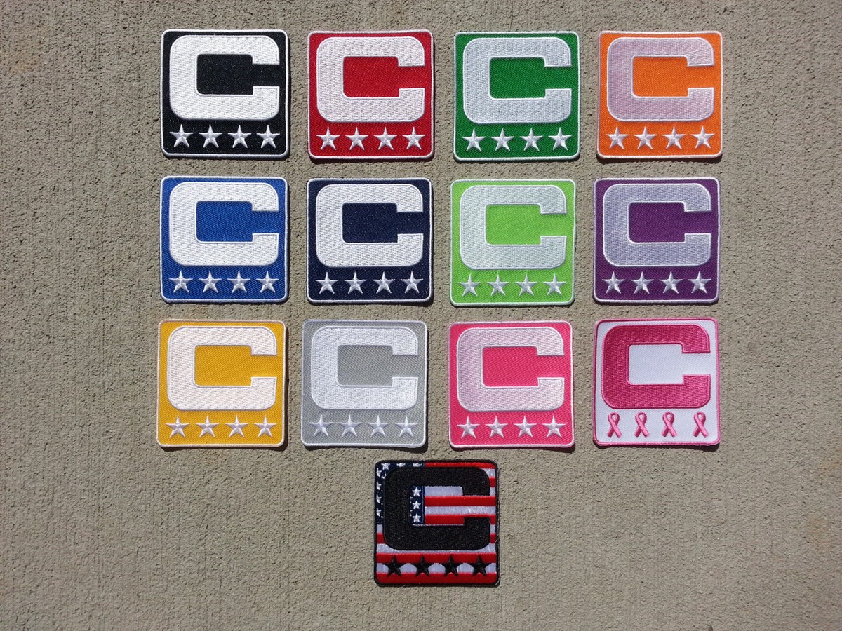 STICK ON Captain C Patch for Jersey Football Soccer Baseball Hockey Lacrosse