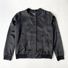 Alexander Wang Black Silk Bomber Jacket Size 2 / Medium
