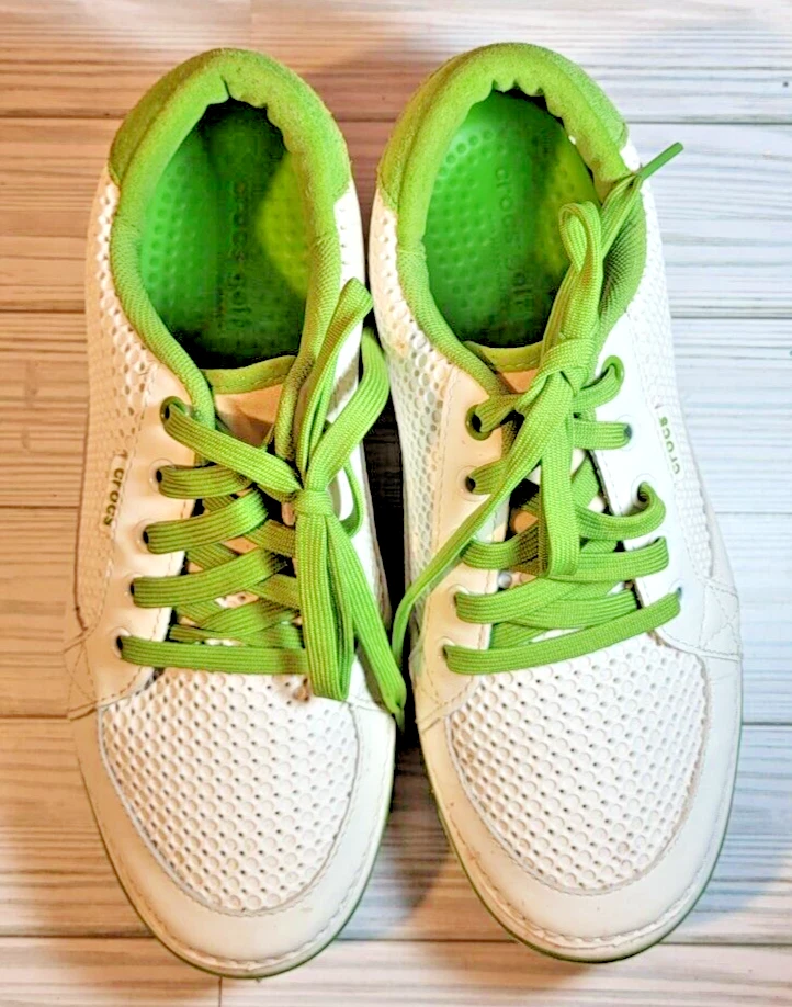 Crocs Drayden Golf Shoes Mens Hank Haney Perforated White/Green Spikeless M8 - Image 4 of 4