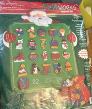 Vtg Rare Dimensions FeltWORKS SANTA'S TOYS COUNTDOWN Felt Applique 2004 Kit