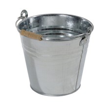 VERDELOOK Secchio in zinco rinforzato impugnatura in legno capienza 8 lt