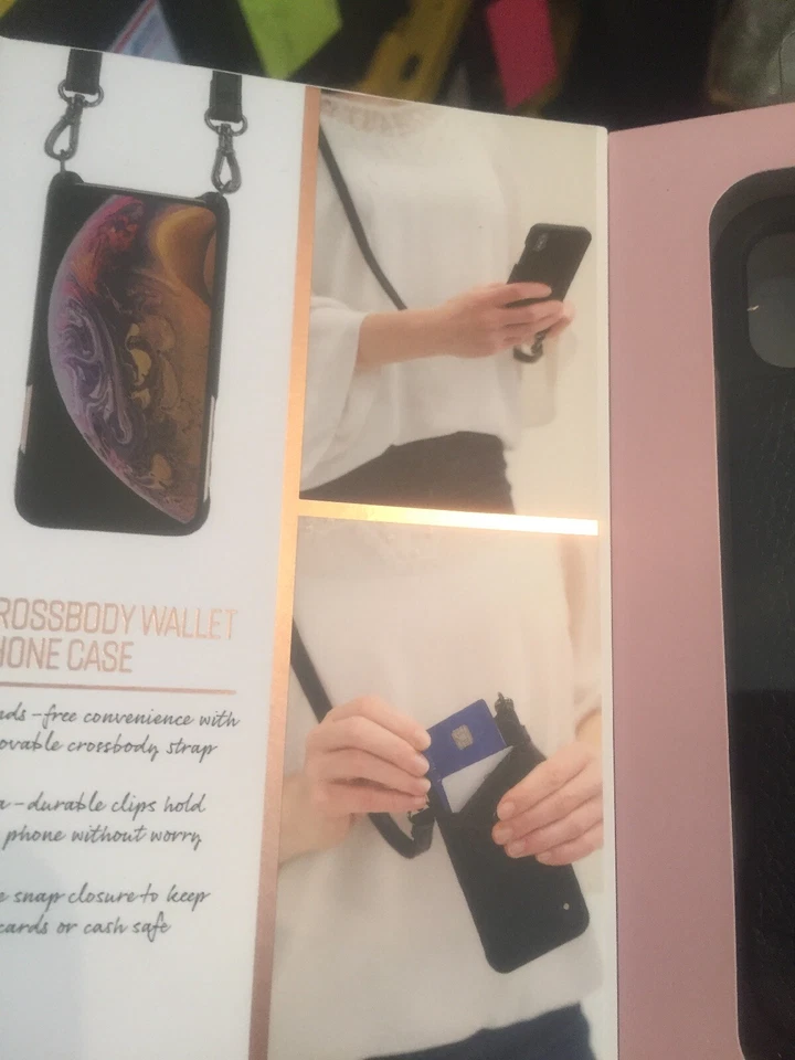 Funda Bandolera Cartera Teléfono iPhone X/Xs Fellowes Nueva En Caja Foto 3 de 4