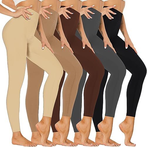 5 Pack Super Soft Leggings for Women Pack Large-X-Large 1-5 Pack Multicolor01