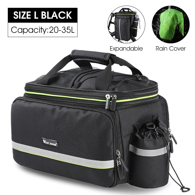 WEST BIKING Waterproof Trunk Bag Bicycle Rack Pack Carrier Bag MTB Bike Panniers