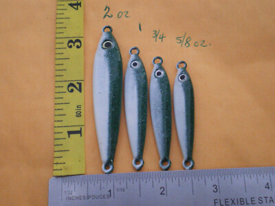 20 PCS VERTICAL JIG/ANCHOVY/FAST FALL/LURE BAIT 2,1,3/4,5/8 OZ. 5ea. GREEN/WHITE