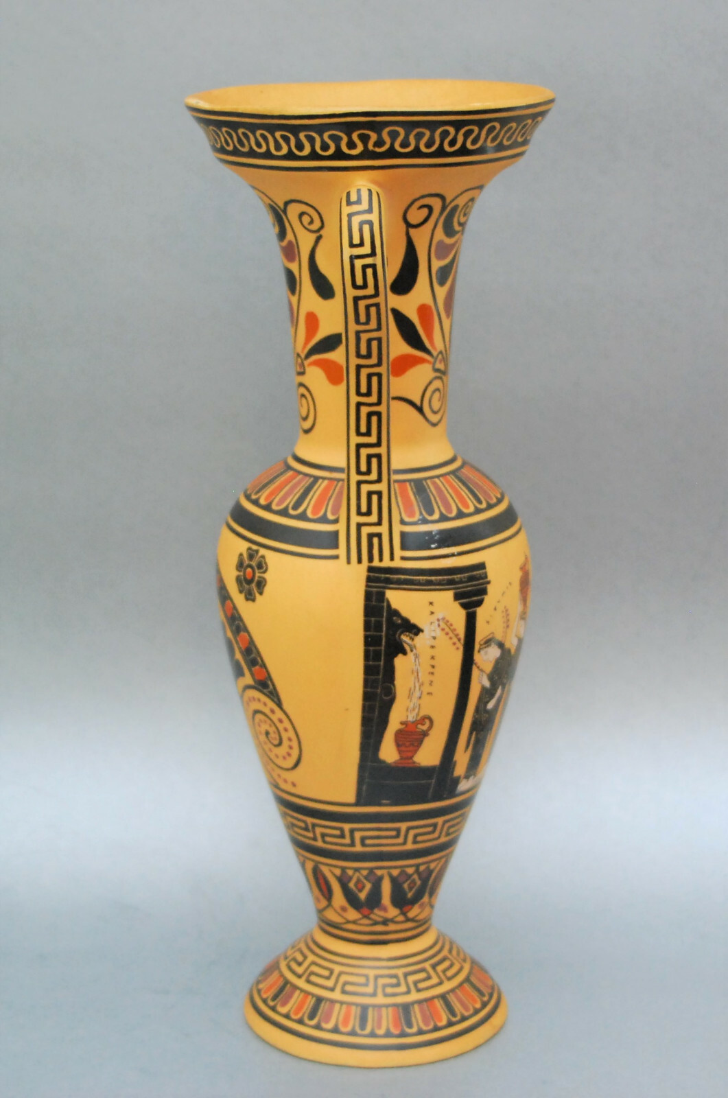 TALL VINTAGE D VASSILOPOULOS GREEK VASE NO 144 GIRL FETCHING WATER FROM
