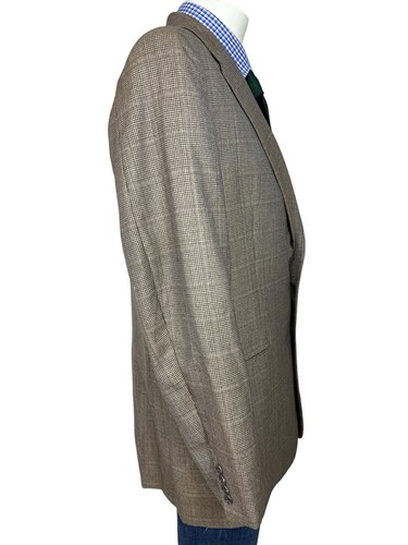 Hickey Freeman Sport coat Jacket Wool Brown Windowpane Men's 42L Nice. - Picture 4 of 10