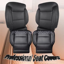 For GMC Sierra 2500HD 2014-2019 Both Side Bottom & Top Leather Seat Cover Black