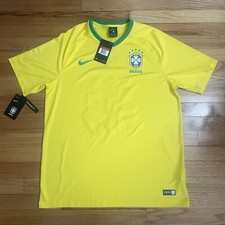 NWT Brazil 2018/19 Nike Home Football Shirt Yellow Men's Large 10 Rich Custom 
