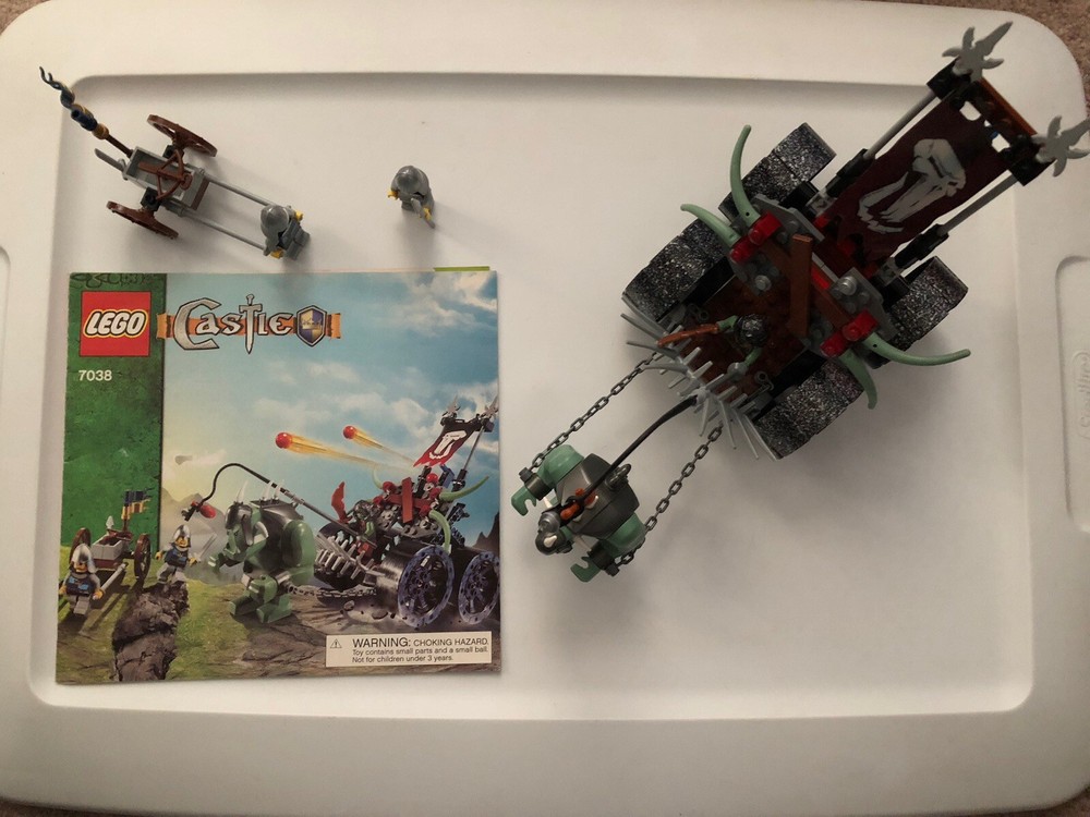 LEGO Castle 7038 Troll Assault Wagon 100% Complete W Instructions + Minifigures