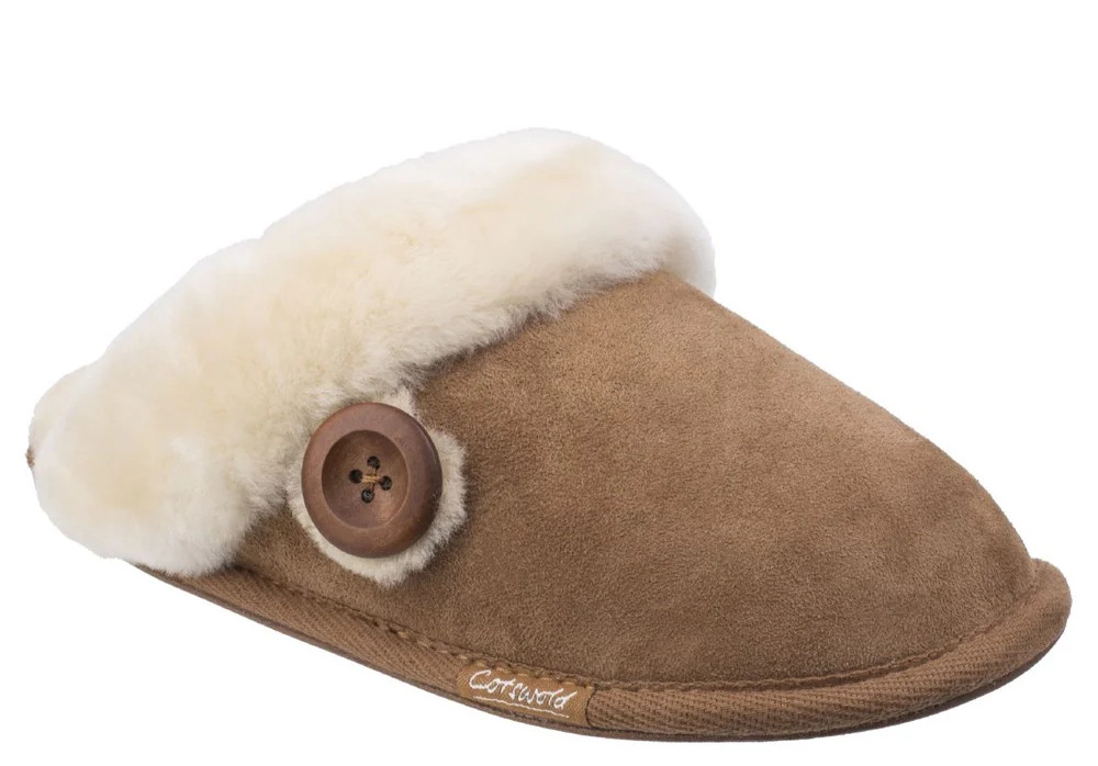 Cotswold Lechlade Sheepskin Mule Slipper   Chestnut UK 6.5  Mule Ladies Slippers