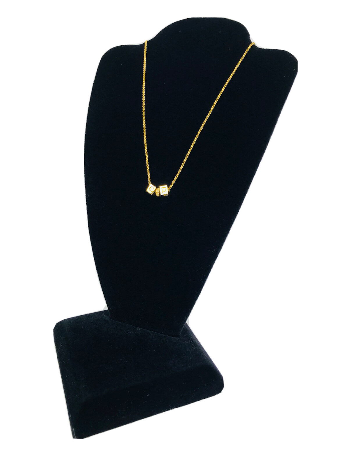 Dior CD logo dice charm necklace in silver or gold