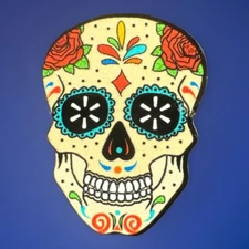Rare WALMART Off White And Roses Sugar Skull Día De Los Muertos Lapel Pin New