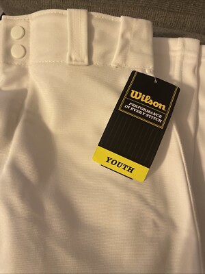 Wilson Youth Boys Medium White Sports Baseball Pull On Pant