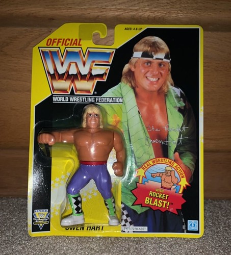 Owen Hart Action Figure WWF WWE Hasbro 1993 Yellow...