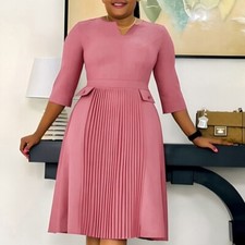Women's Plus Size Midi Dress A-Line Swing Dress Flowy Casual Church Guest Dress