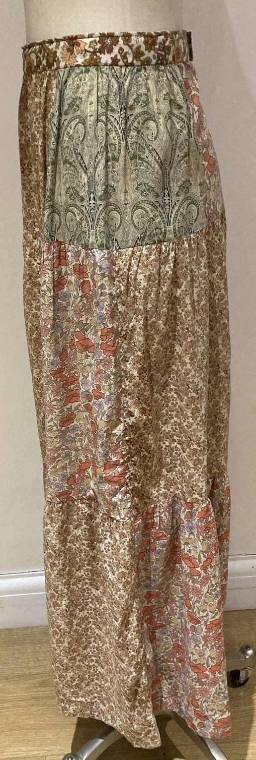 Vintage 1960s/70s Patchwork Liberty Cotton Skirt, 13.5" across waist approx. 3