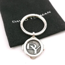 Vintage David Yurman Sterling Silver 25th Anniversary Charm Pendant 25 Key Chain