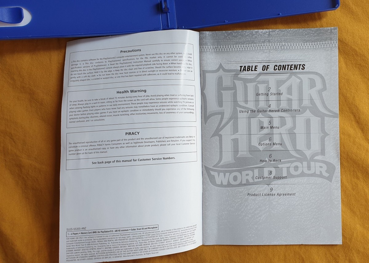 Boîte + Notice Guitar Hero World Tour – PS2 – Boîte Vide – PAS DE JEU