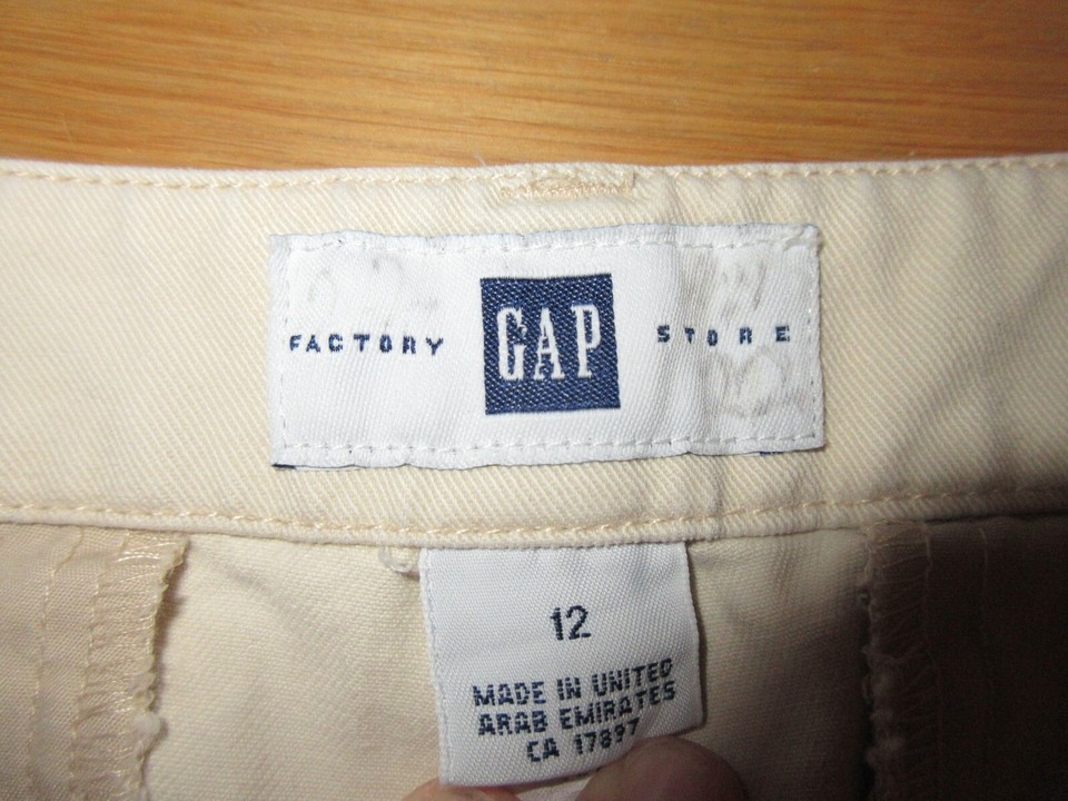 ladies Gap ivory white crop cotton trousers, size 12 eBay