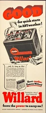 1942 Willard Storage Battery Co Quick Start Cleveland OH Vintage Print Ad