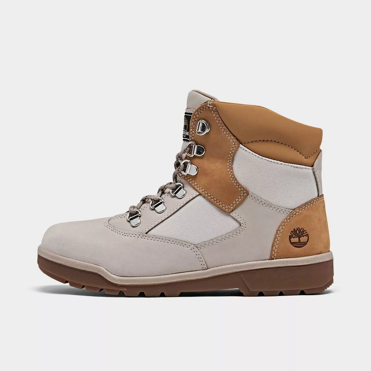 BIG KIDS' TIMBERLAND 6 INCH FIELD BOOTS STONE WHEAT NUBUCK (A2JKZ-270) SIZE 5.5