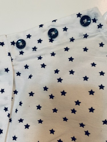 New Baby Gap Cream/Navy Star Patterned Girl’s Shorts Romper, SZ 4 - Picture 4 of 6