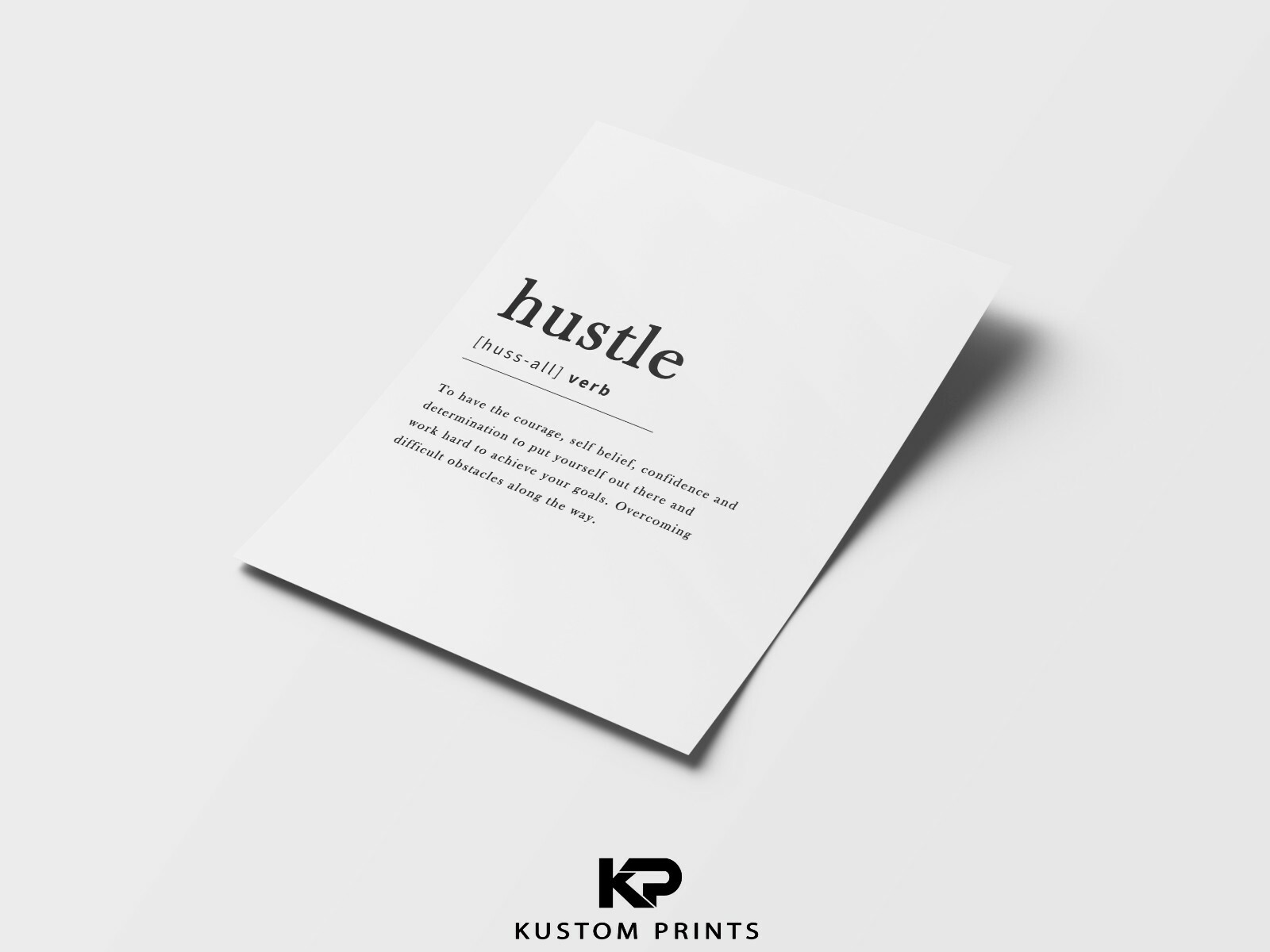 Hustle Definition Grit Noun Print Typography Execute Poster Picture