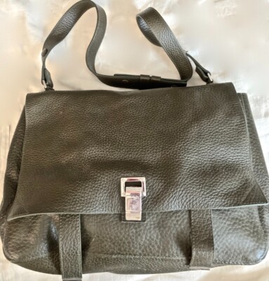 PROENZA SCHOULER PS1 Pebbled Leather Medium Grey Bag  Proenza Schouler PS1 Gray shoulder bag main image 0