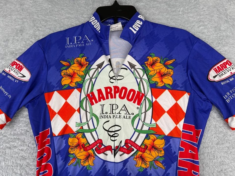 Camiseta deportiva de ciclismo VO Max adulto mediana azul arpón elaboración de cerveza IPA Boston Mass Beer Foto 4 de 4