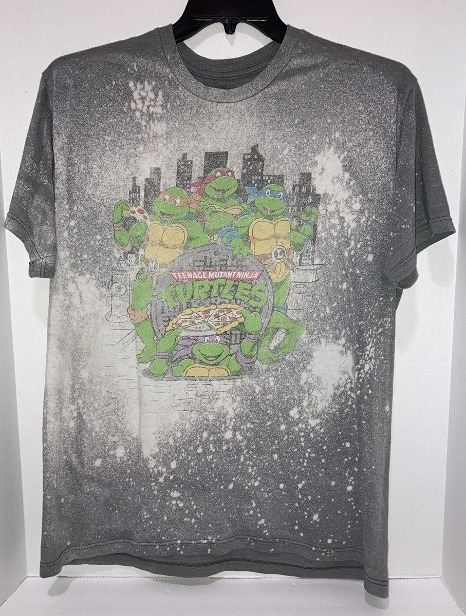 Teenage Mutant Ninja Turtles Graphic Bleach Splatter T-Shirt Size