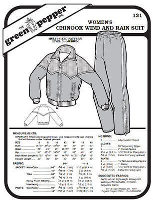 Women’s Chinook Wind & Rain Suit Pattern - 131 - The Green Pepper Patterns Women’s Chinook Wind & Rain Suit Pattern - 131 - The Green Pepper Patterns