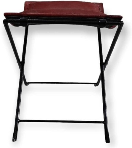 Premium Butler Melton Leather Stool - Elegant and Sturdy Portable Folding stool - Picture 5 of 5