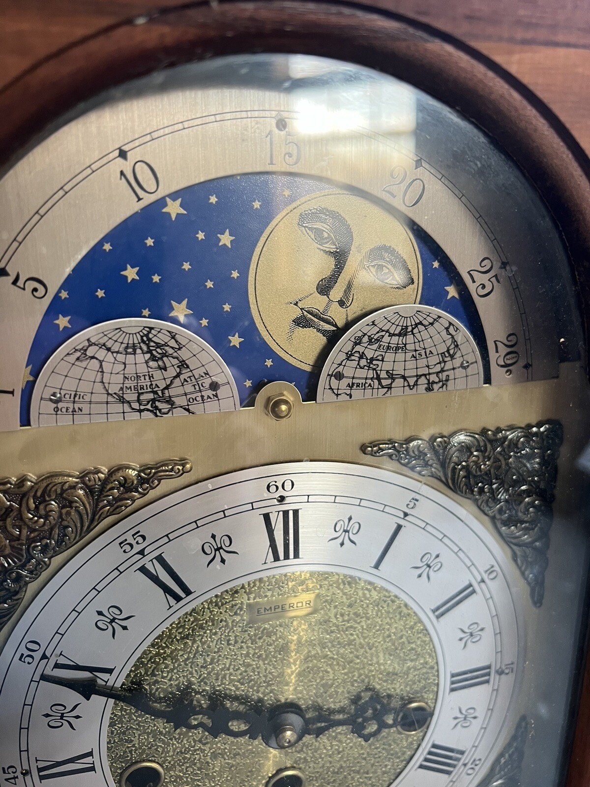 Franz Hermle Emperor Westminster Chime Moon Phase Mantle Clock 341020