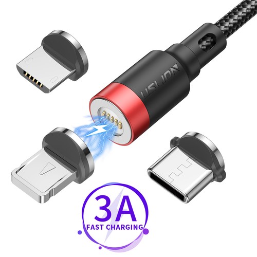 3A Magnetic USB Charge Cable Type C Micro USB iOS Fast Charging Cable Data Cord - Zdjęcie 24 z 27