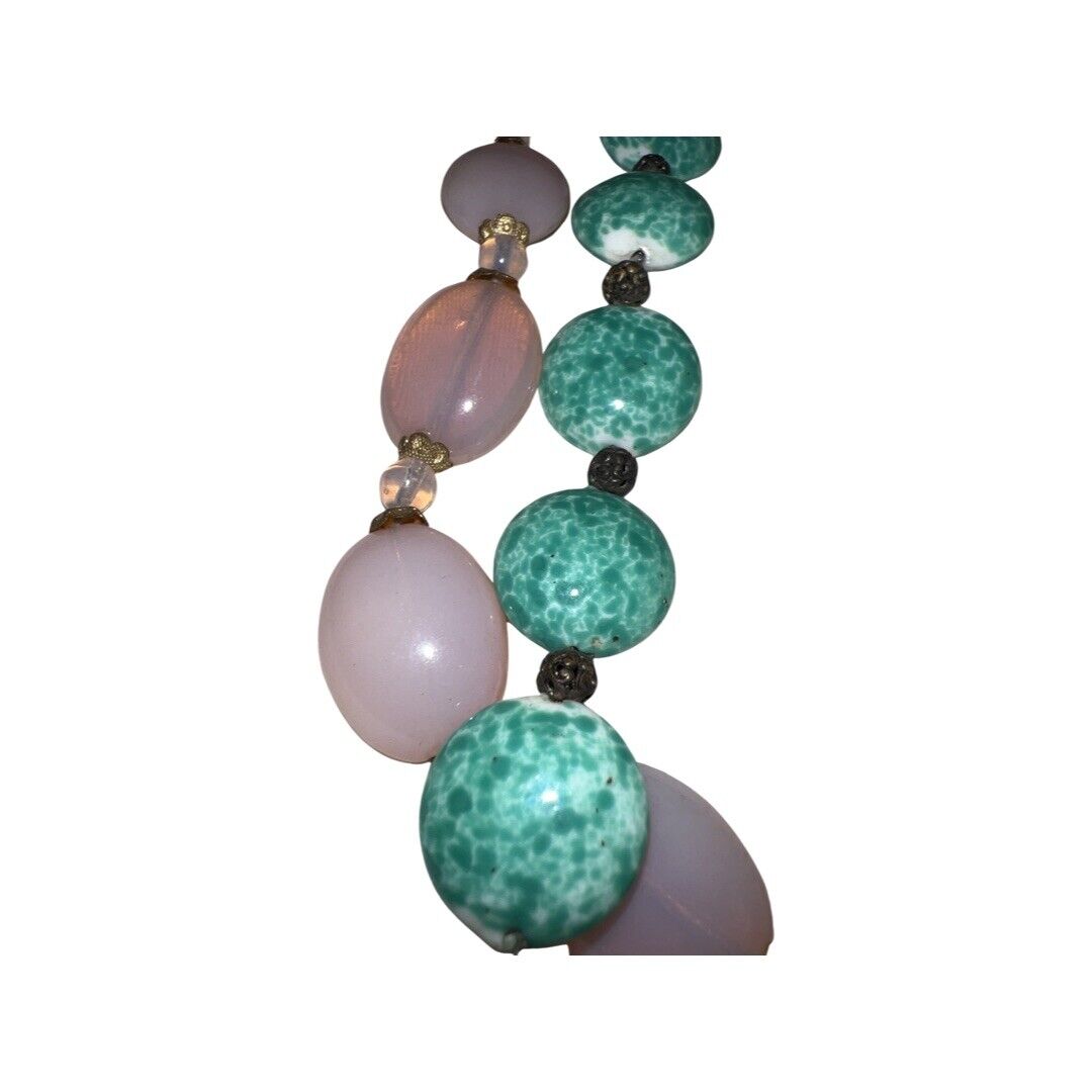 Vintage 1970s beaded gemstone Crystal necklace Je… - image 3