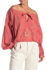 beaumont mews cropped peasant top